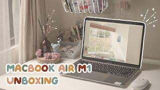 MACBOOK AIR M1 RELAXING UNBOXING  accessories & decor | Indonesia