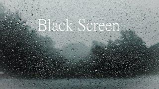 Regen gegen Fensterscheibe, 30 Minuten, Black Screen