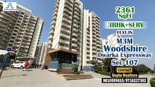 #M3M WOODSHIRE | 2361 SQFT | 3BHK+SERV FLAT In Sec-107 Dwarka Expressway Call 9810559610