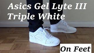 Asics Gel Lyte III Triple White Pure Pack On Feet