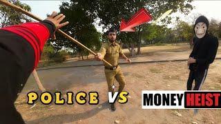 MONEY HEIST VS POLICE CHASE in india ( PARKOUR POV )
