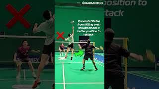Badminton doubles front player attack #badminton #technique #shorts