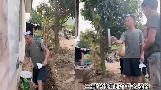 小陈的老挝媳妇儿 二哥教小陈刮大白 瞬间变成老师傅