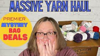 Massive Yarn Haul with MYSTERY Bag Deals from Premier Yarn Yarn Yarns  Parfait Chunky, Bernat