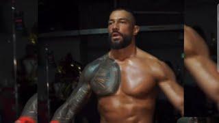 Off air footage of Roman Reigns insane body shape backstage at WWE Bad Blood