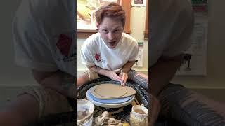 How to cheat at making plates on the pottery wheel! #pottery #ceramic #art #wheelthrowing #howto