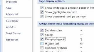 How to always show formatting marks Word