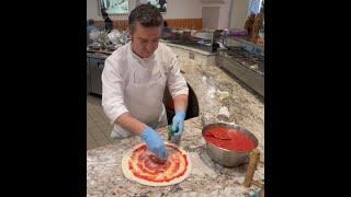 Pizza making at Calgary Italian restaurant Pulcinella