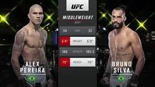 UFC Free Fight  Alex Pereira vs Bruno Silva Full