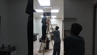 Gride ceiling tiles installation