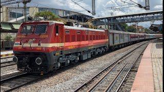 Fresh looking RED HOT WAP4 (AJJ) hauling YPR - LKO Express | 169’th anniversary #indianrailways