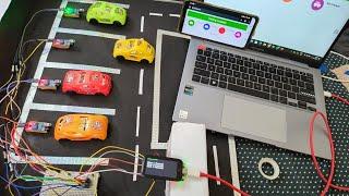 Smart Car Parking System ll IOT project using Web page and ESP32S3 touch to display ll IR sensor