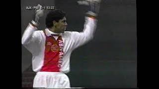 Ajax-PSV 1996, Marcio Santos enters the pitch, and gets sent off after his first action