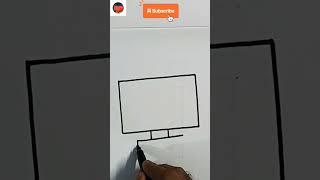 Draw a simple monitor using these simple steps #shorts #ashortaday Canvassing Passion