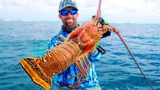 Spear Fishing Monster Lobsters and Hogfish in the Bahamas