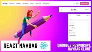 React Navbar - Dribbble Responsive Navbar Clone Tutorial