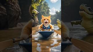 Cat Aur Crocodile Ki Funny Comedy | #shorts #youtubeshorts #cat #crocodile