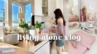 a homebody's self care vlog  apartment updates, managing stress, what i eat, new hair & skincare