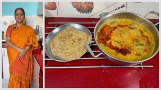 Try this Simple SouthIndian Style Gravy with Triangle Paratha for Lunch I Veg Lunch Combo 6