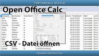 CSV Datei öffnen / importieren (OpenOffice Calc)