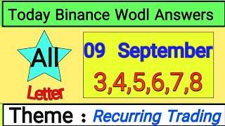 Crypto Wodl Answers , Binance word of the day , 09 Sep