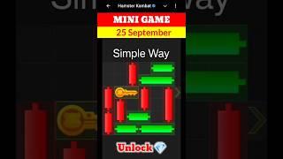 Hamster Kombat Mini Game 25 September Unlock Diamond  | 25 September Mini Game Hamster | #mini game