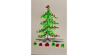 Simple and Easy Christmas Tree Painting for Kids | Christmas Tree Painting with Easy Ideas