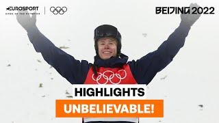 Walter Wallberg is stunned as he is declared the men's moguls gold medallist| 2022 Winter Olympics