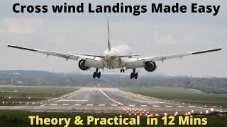 How to Land in Cross wind- ZIBO 737 800 - X plane tutorial