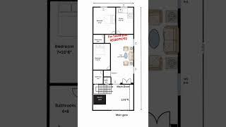 2bhk with parking||2 bedroom house plan