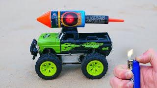 Experiment: XXL ROCKET instead of the engine in a car