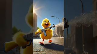 the ducks hands on pistol #shorts #cartoon #cuteanimal