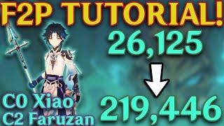 C0 F2P FRIENDLY XIAO 200K+ PLUNGE QUICK TUTORIAL! (NO XIANYUN) | 4.4 Xiao Rerun Genshin Impact