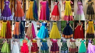 Long frocks latest designs 2023 40 + beautiful designer long frock images Convert OLD Pattu SAREE