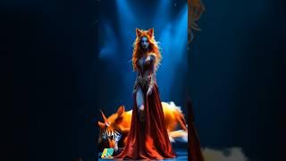 A QUEEN FUSES WITH A FOX ON AGT #hybrid #aiart #peformance