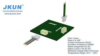 JKUN PCB connector，A1001 Wire to board connector 1.0mm Pitch Beige 2 to 20 poles