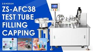 Zonesun ZS-AFC38 Test Tube Filling and Capping Machine #testtube #fillingandsealingliquidmachine