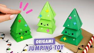 Origami Paper Christmas tree | Paper Jumping toy