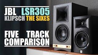 Klipsch The Sixes vs JBL LSR305  ||  5 Track Comparison