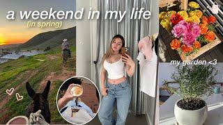 A weekend in my life *spring season* | farmers market, garden progress, baking