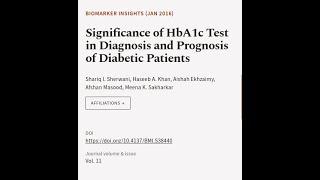 Significance of HbA1c Test in Diagnosis and Prognosis of Diabetic Patients | RTCL.TV