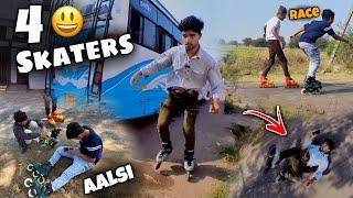 आज 4 Skaters Skating करने गये / Popat Ho Gaya  / Vishal Skater