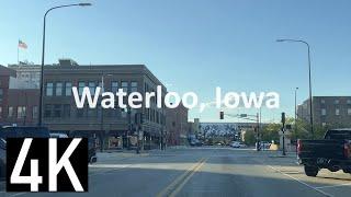 Driving in Waterloo, Iowa 4K Street Tour - Downtown Waterloo