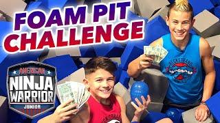 GIANT FOAM PIT Egg Hunt!! [Beckstrand Family Ninjas] | American Ninja Warrior Junior