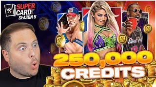 INSANE 250K CREDITS SEASON 9 PACK OPENING!! | WWE SuperCard