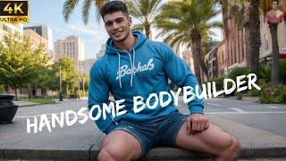 [4K] Handsome Bodybuilder | Hoodie lookbook