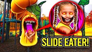 SLIDE EATER EATS KIDS DIANA SHOW!! (ON CAMERA)