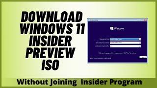 Download Windows 11 Insider Preview ISO Without Joining Insider Program