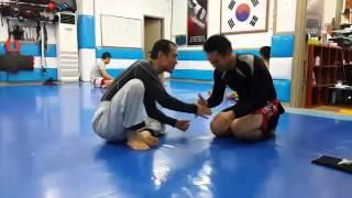 용인대학교 후배이상규와의 스파링