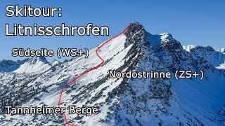 Skitour: Litnisschrofen 2068m - Südseite (WS+) und Nordostrinne (ZS+) - Tannheimer Berge